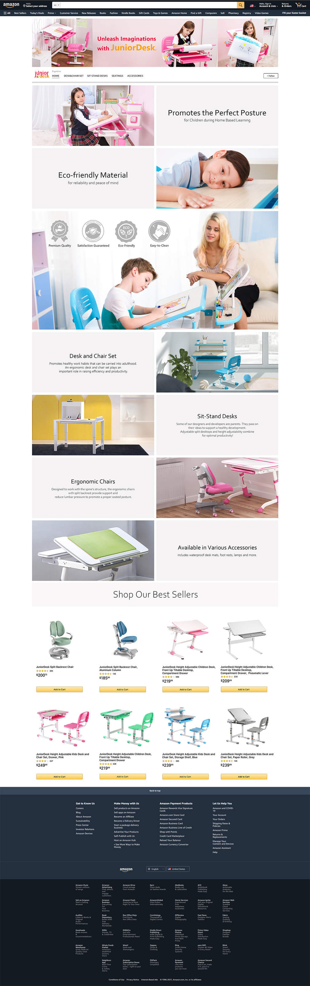 Amazon Storefront Templates-Junior Desk-Kids desk&Chair
